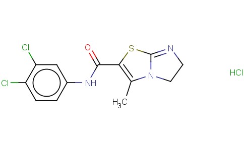 IMIDAZO(2,1-B)THIAZOLE-2-CARBOXAMIDE, 5,6-DIHYDRO-N-(3,4-DICHLOROPHENY L)-3-METHYL-, MONOHYDROCHLORI